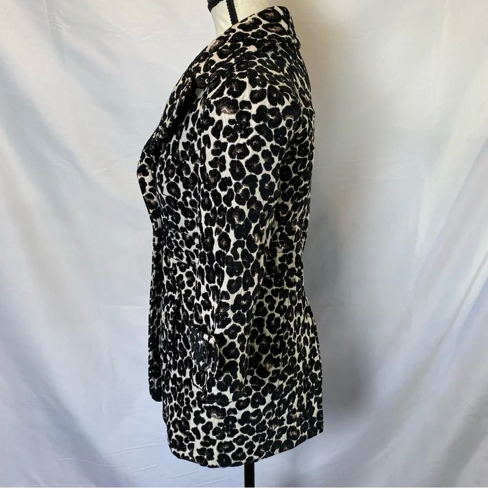 Forever 21 Leopard Animal‎ Print Jacket Size Small Double Breasted Collared
